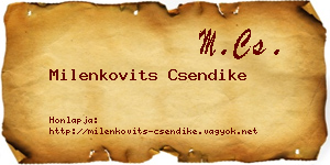 Milenkovits Csendike névjegykártya